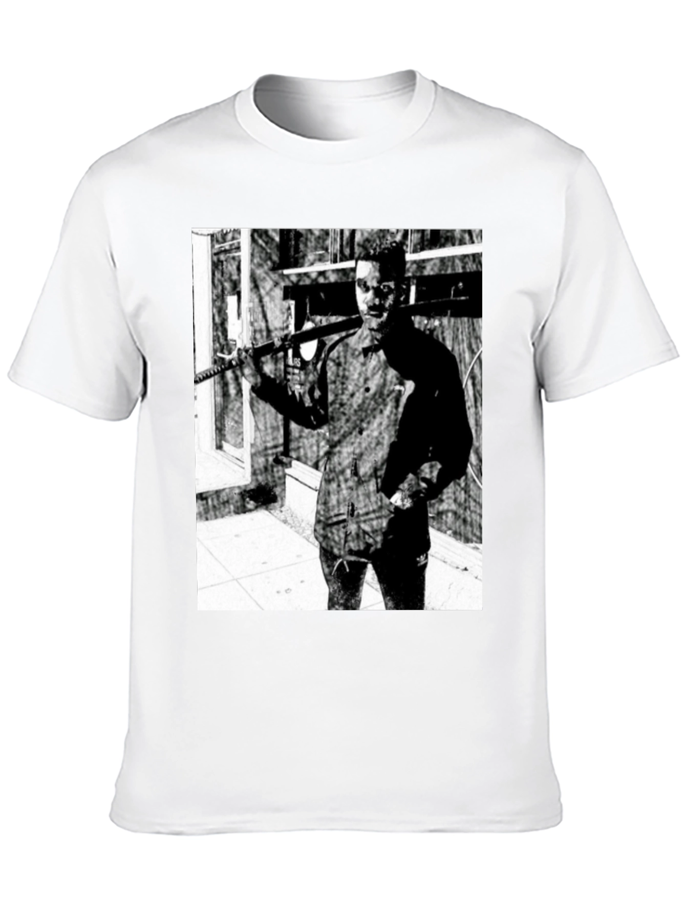 Black T-Shirt with Striking Graphic Print