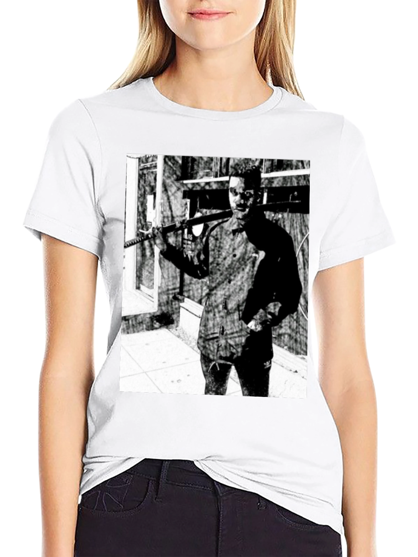 Black T-Shirt with Striking Graphic Print
