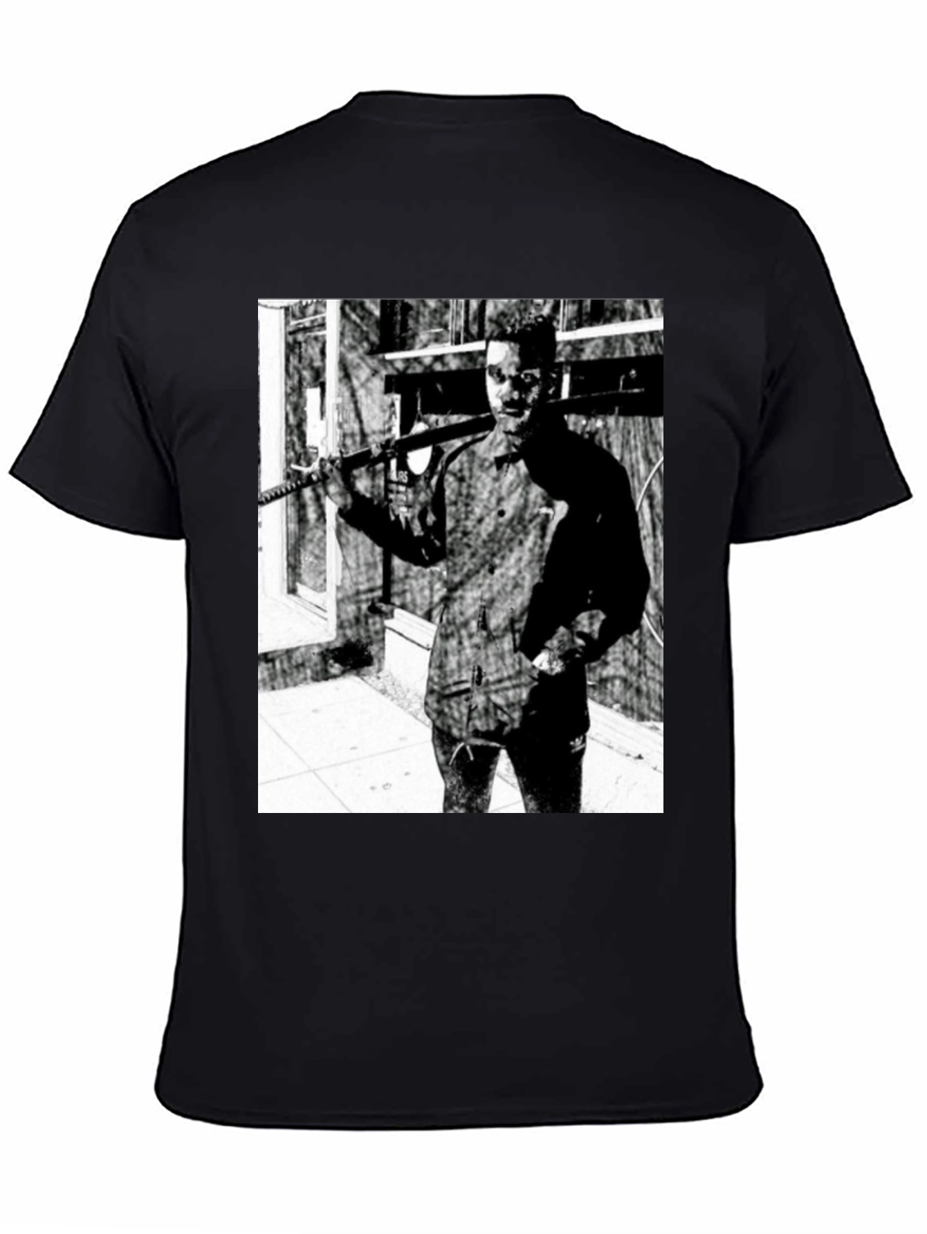 Black T-Shirt with Striking Graphic Print