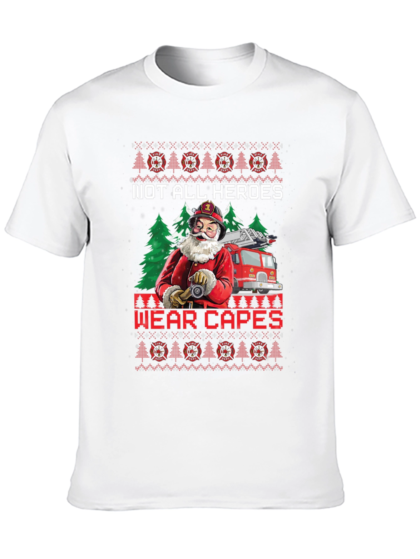Firefighter Santa Ugly Christmas T-Shirt