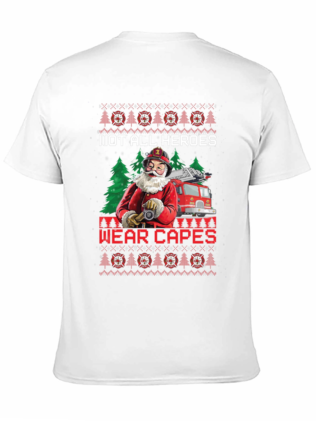 Firefighter Santa Ugly Christmas T-Shirt