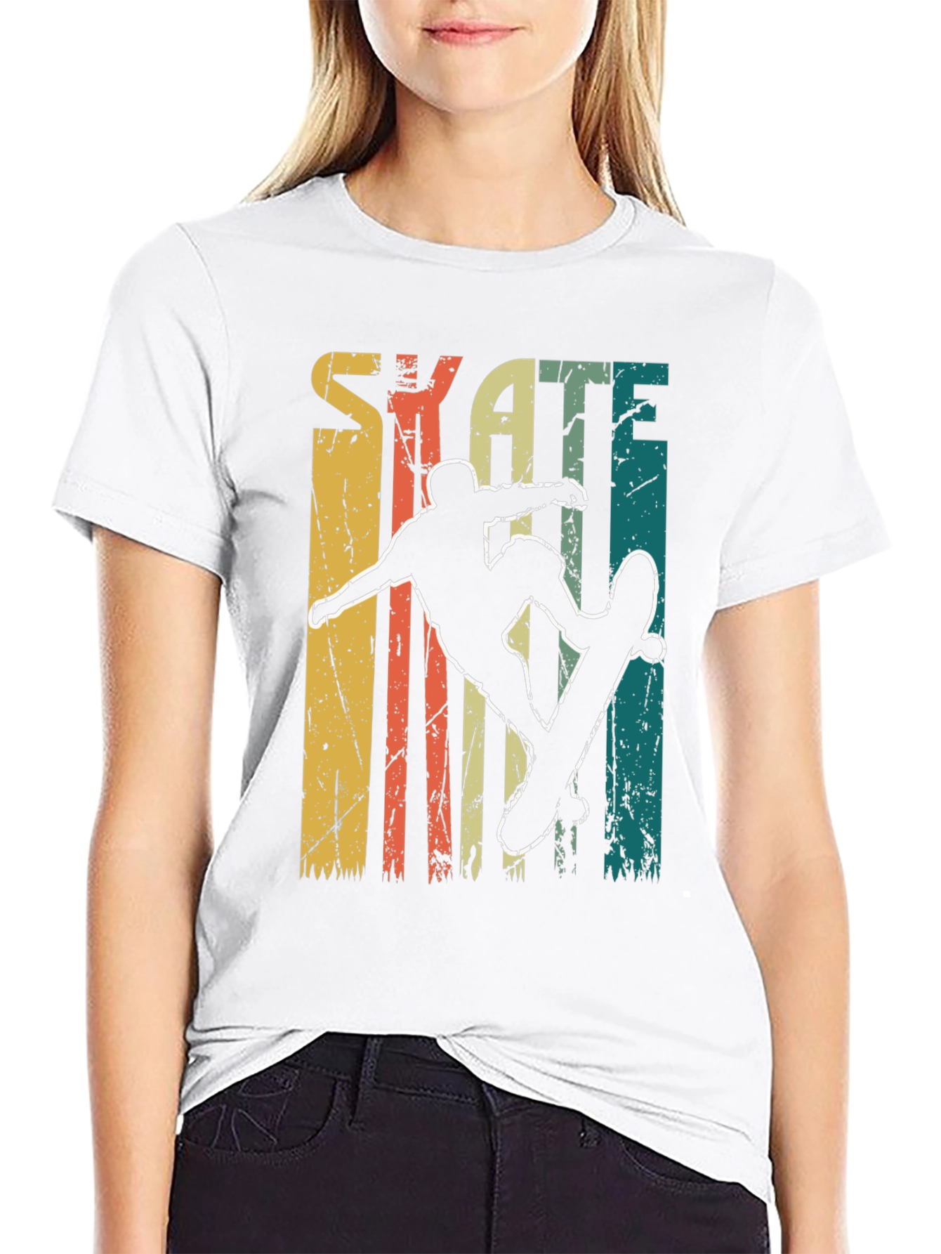 Retro Skate T-Shirt - Skateboarder Silhouette