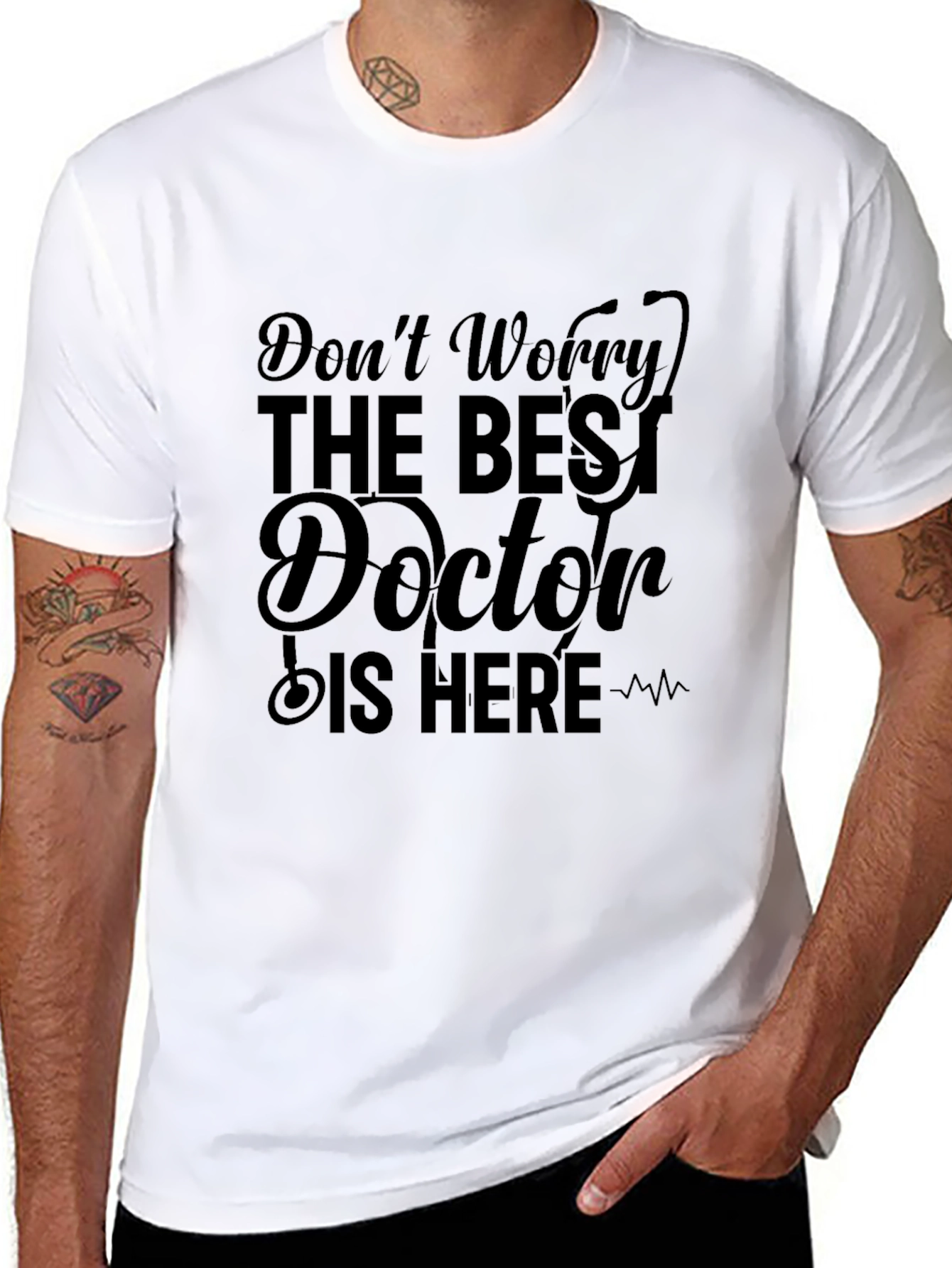 Best Doctor Here Black Graphic Tee