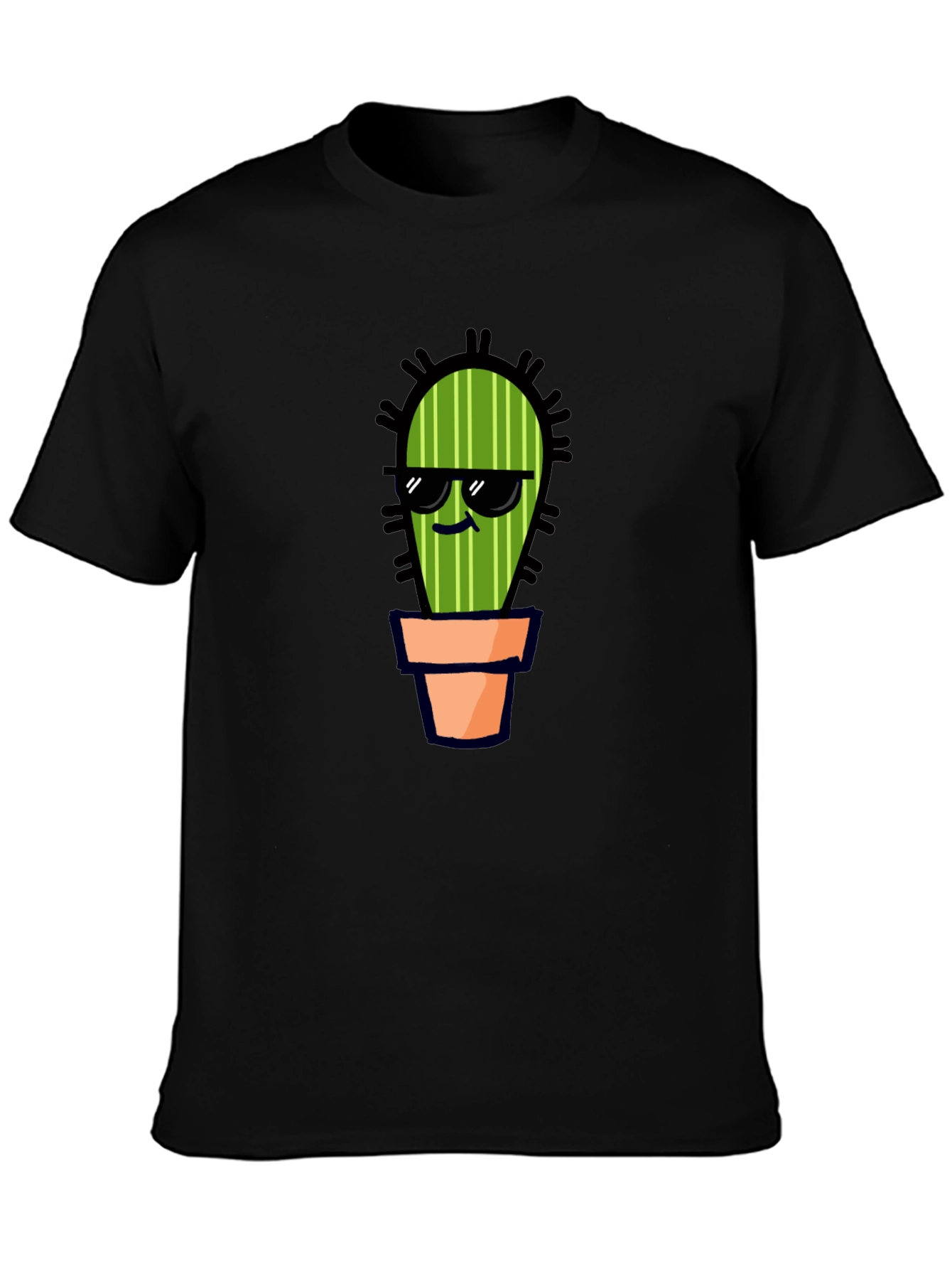 Cool Cactus T-Shirt - Black Cotton Tee