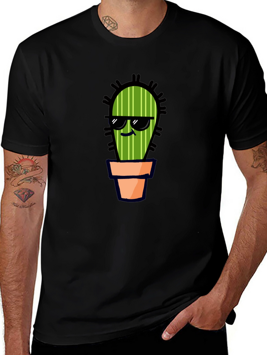 Cool Cactus T-Shirt - Black Cotton Tee