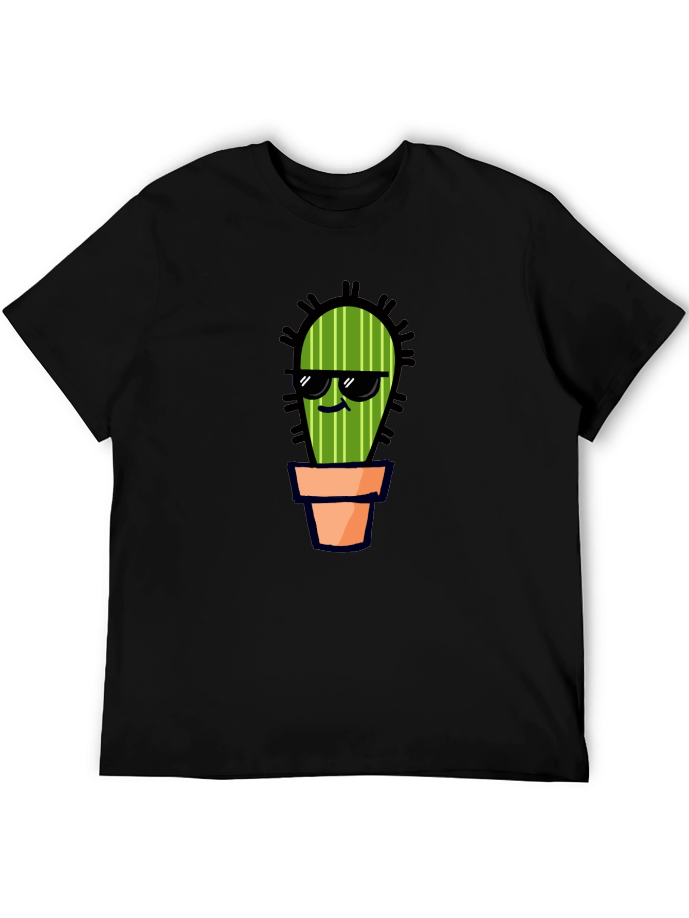Cool Cactus T-Shirt - Black Cotton Tee