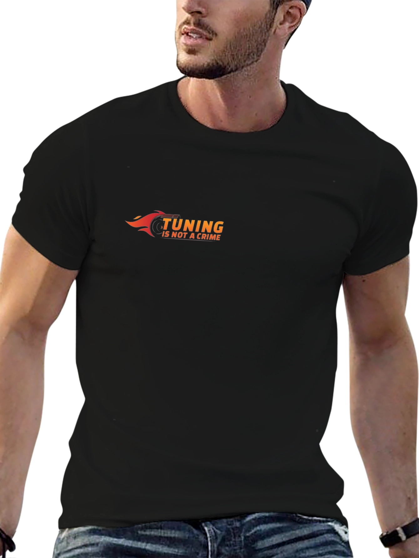 Tuning Is Not A Crime Black Graphic Tee
