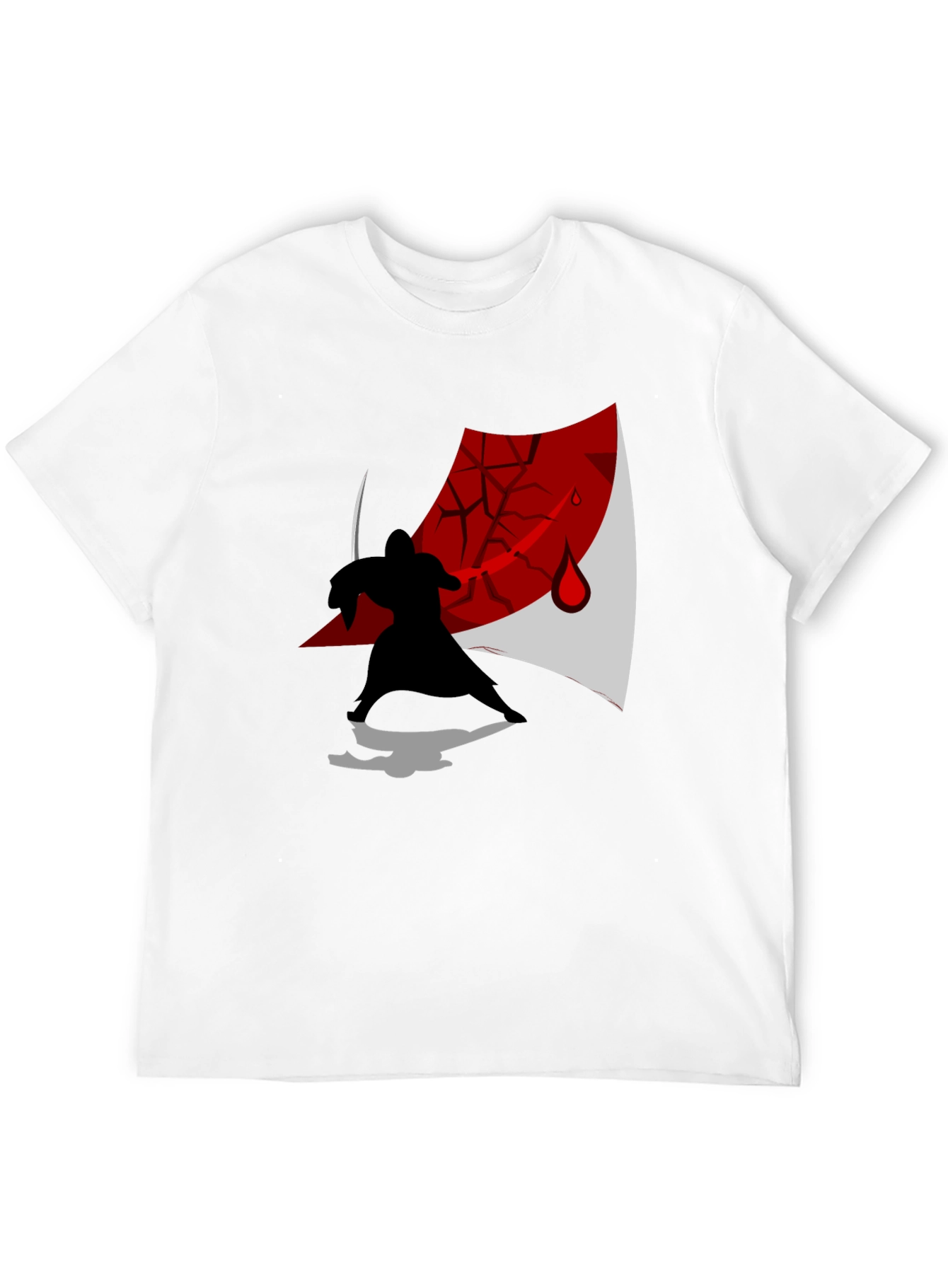 Samurai Silhouette Graphic T-Shirt - Ninja Warrior Design