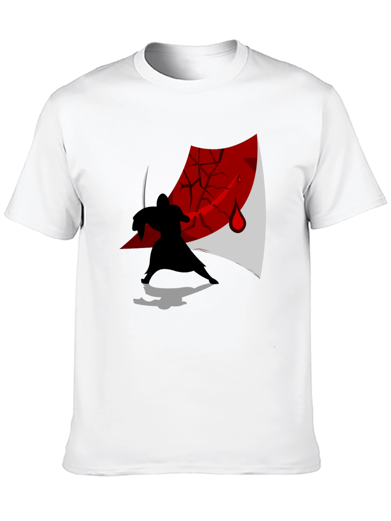 Samurai Silhouette Graphic T-Shirt - Ninja Warrior Design