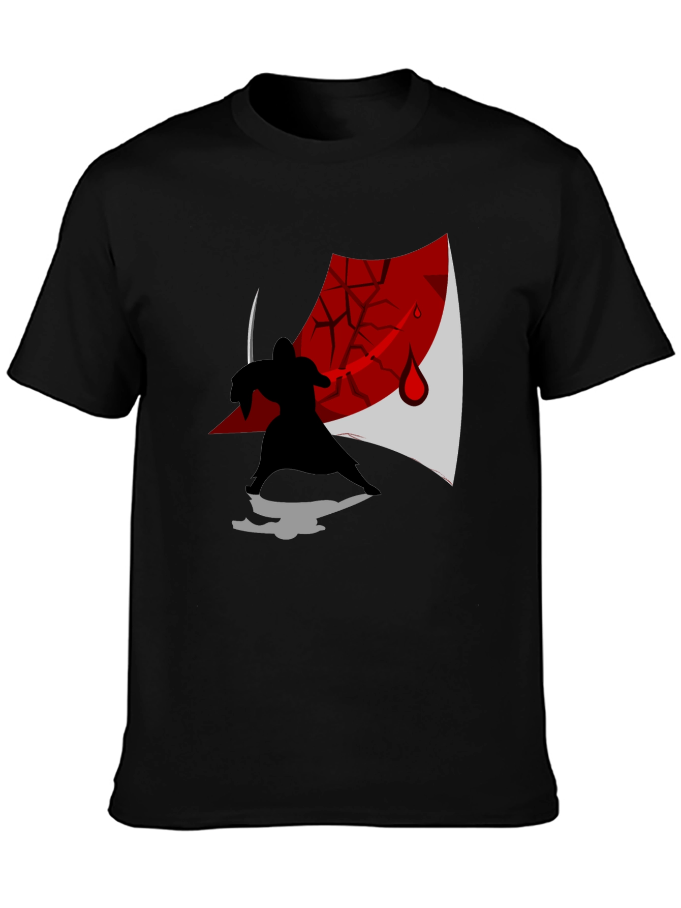 Samurai Silhouette Graphic T-Shirt - Ninja Warrior Design