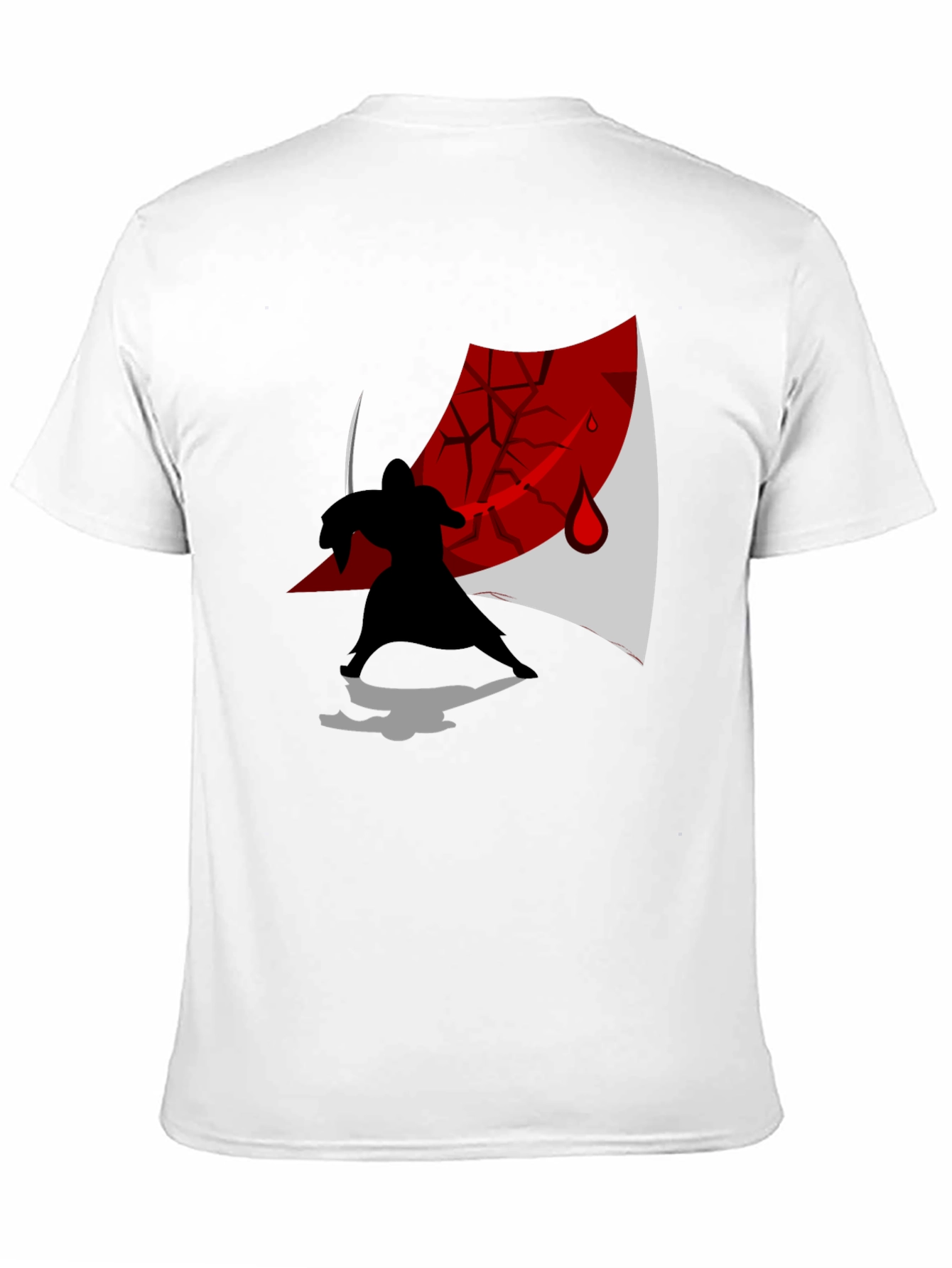 Samurai Silhouette Graphic T-Shirt - Ninja Warrior Design