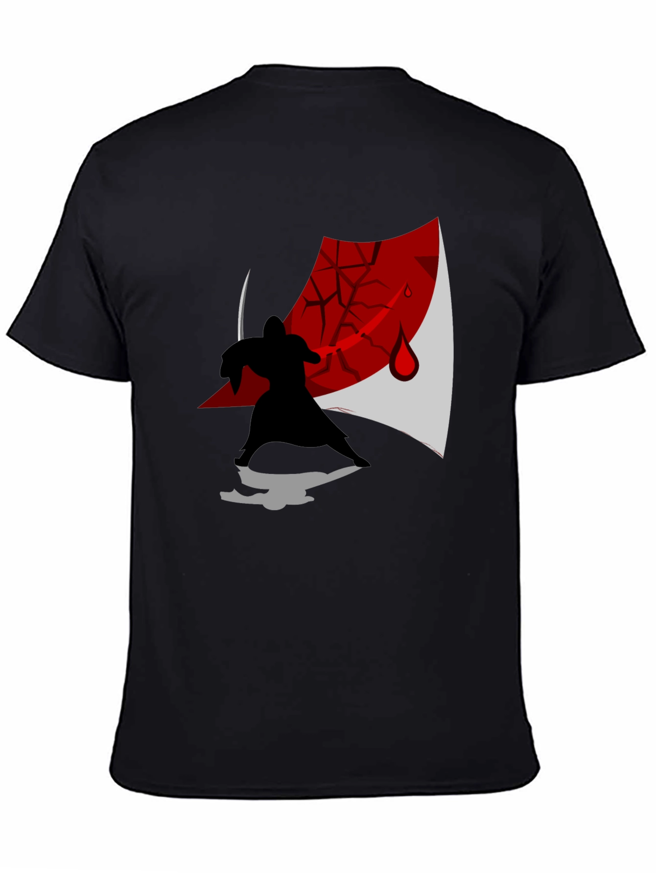 Samurai Silhouette Graphic T-Shirt - Ninja Warrior Design