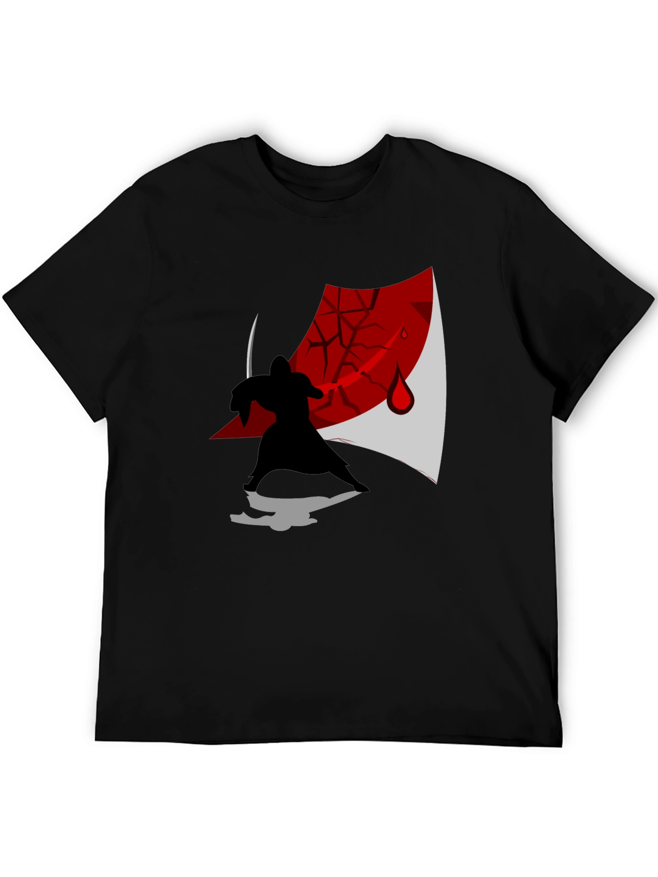 Samurai Silhouette Graphic T-Shirt - Ninja Warrior Design