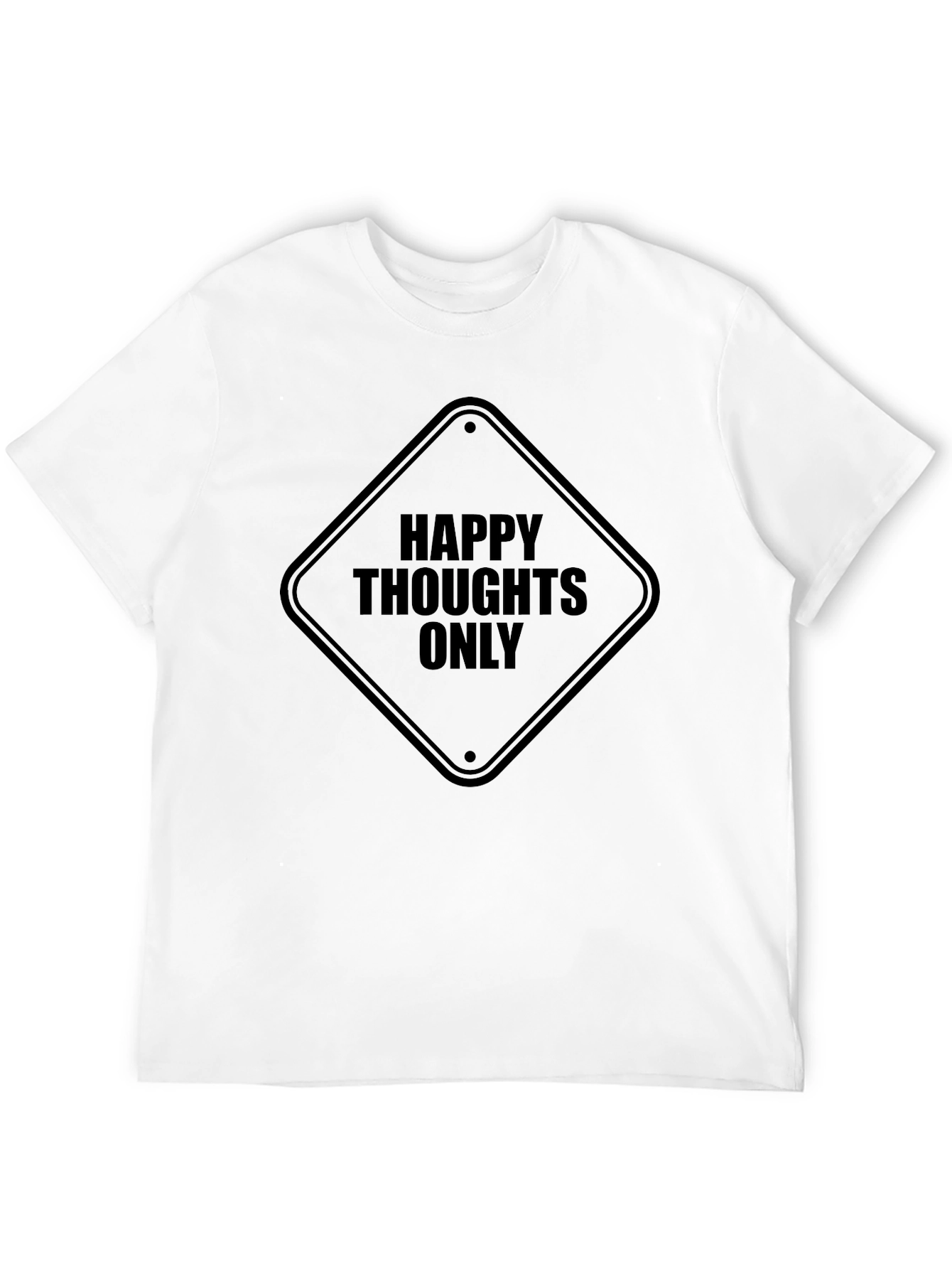 Happy Thoughts Only Graphic Tee - Black