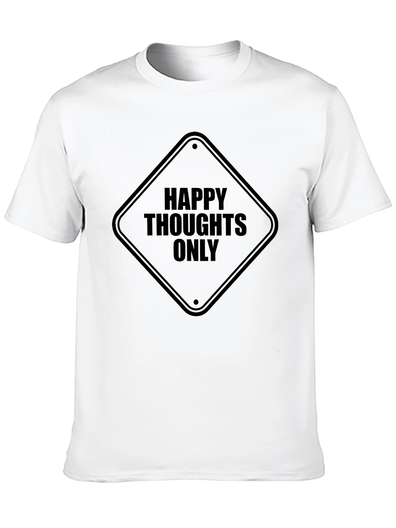 Happy Thoughts Only Graphic Tee - Black