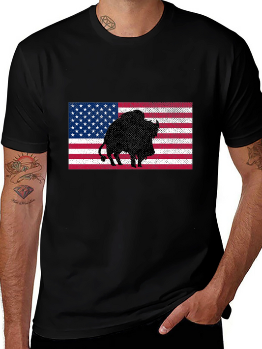 American Bison Flag Graphic Tee