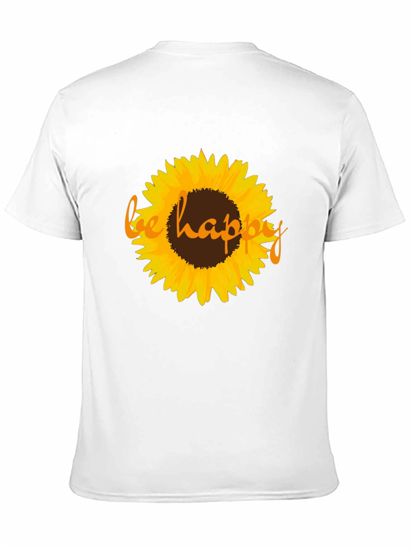 Sunflower Be Happy Graphic Black T-Shirt