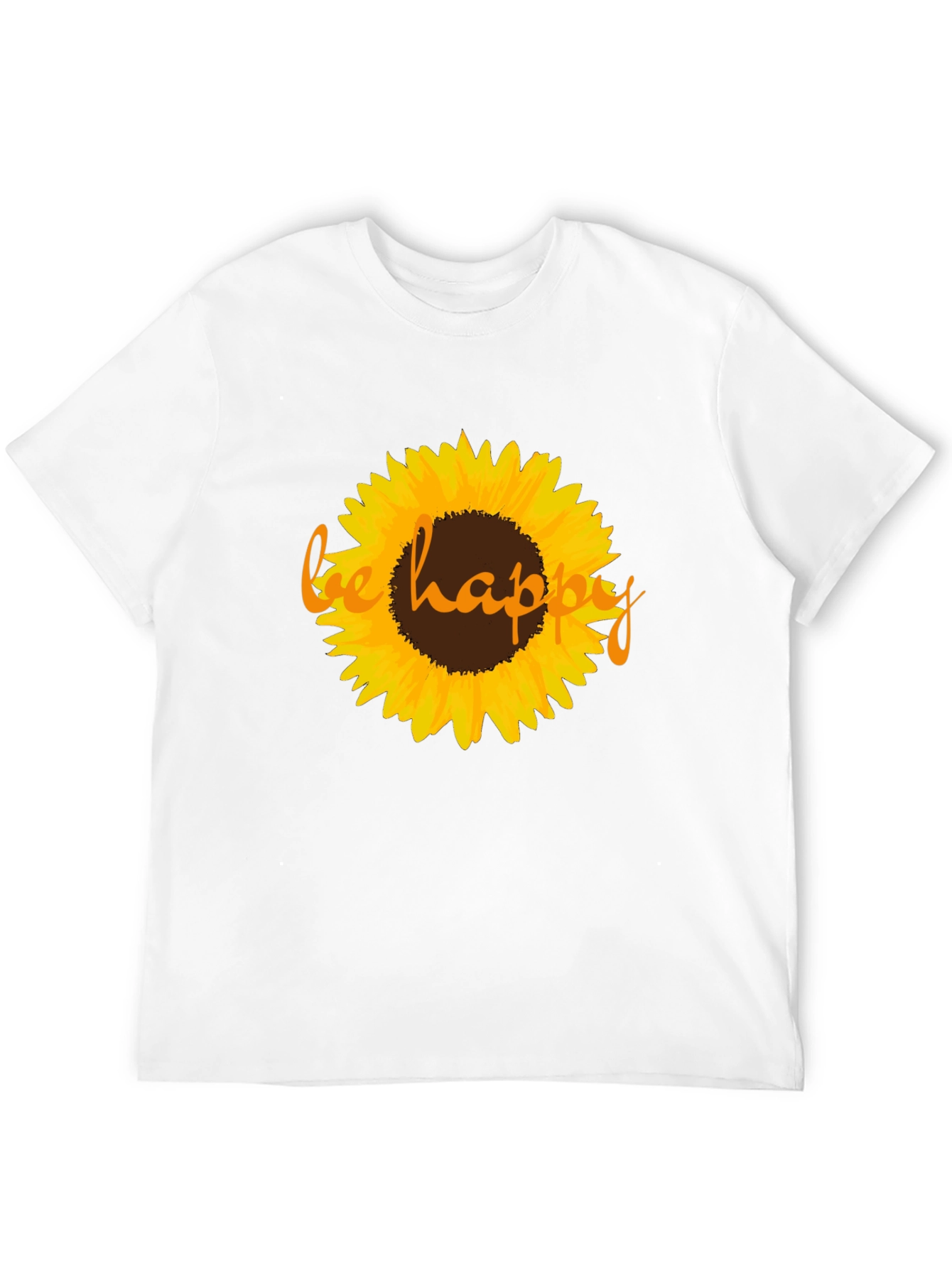 Sunflower Be Happy Graphic Black T-Shirt