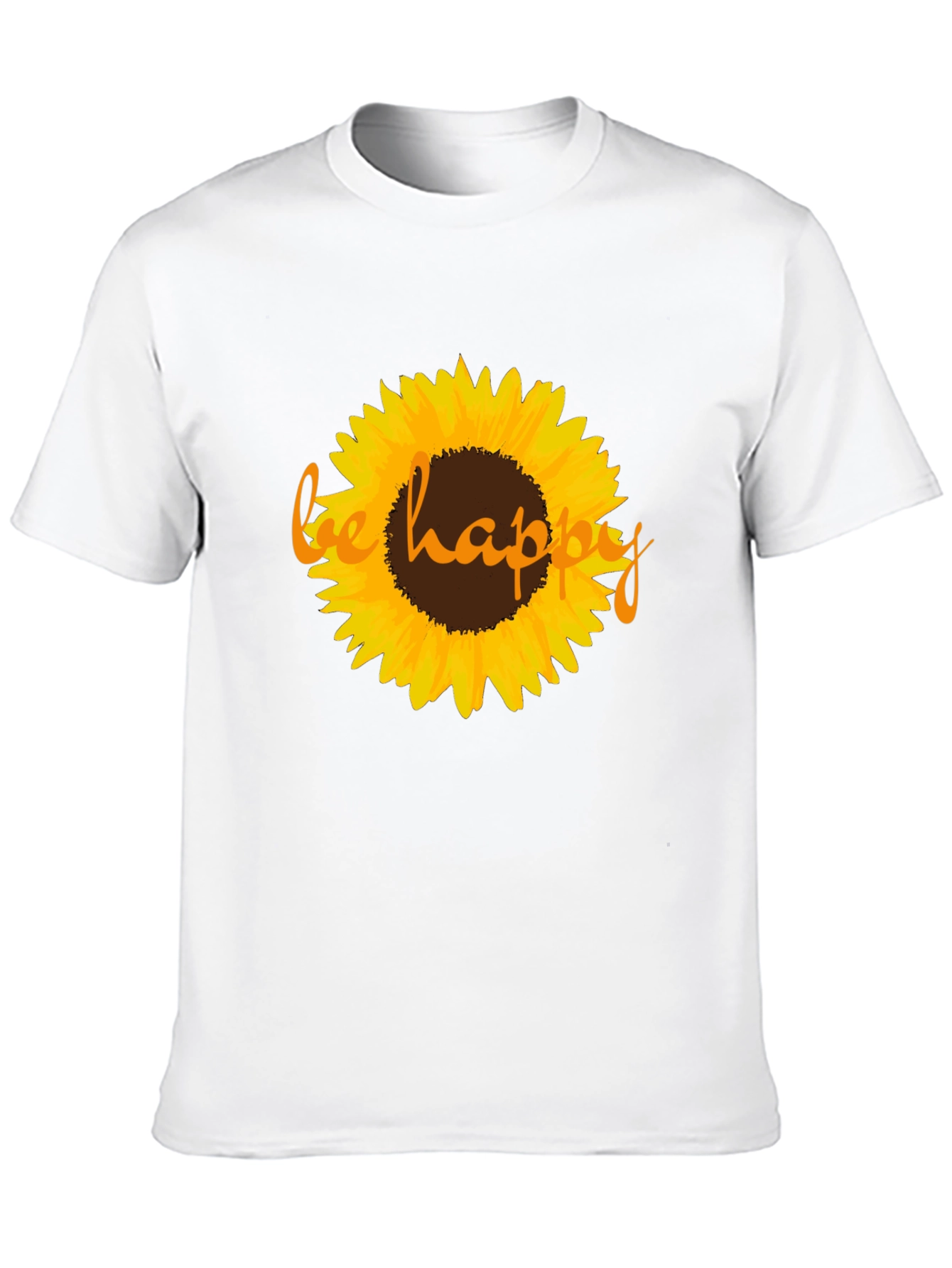 Sunflower Be Happy Graphic Black T-Shirt