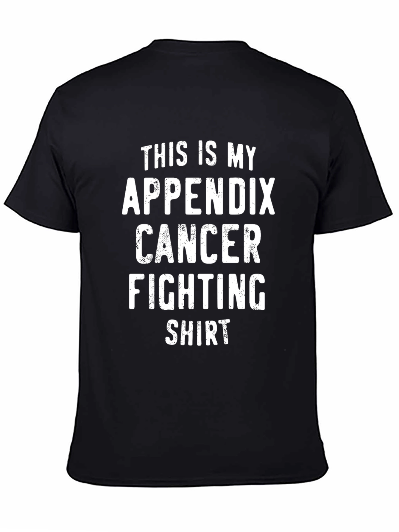 Appendix Cancer Fighting Shirt - Black Cotton Tee