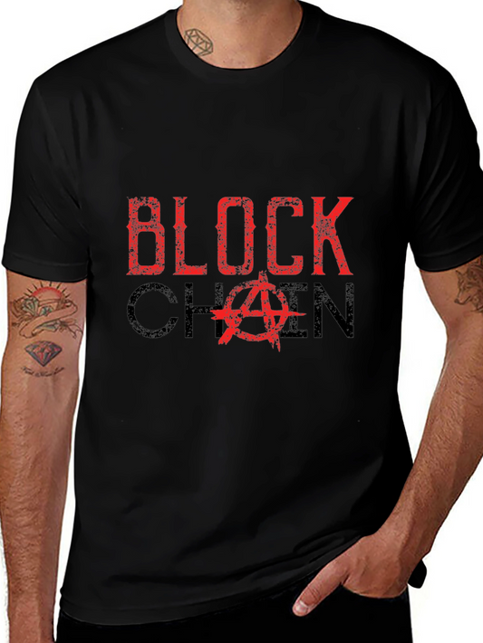 Blockchain Anarchy Graphic Tee - Black Cotton T-Shirt