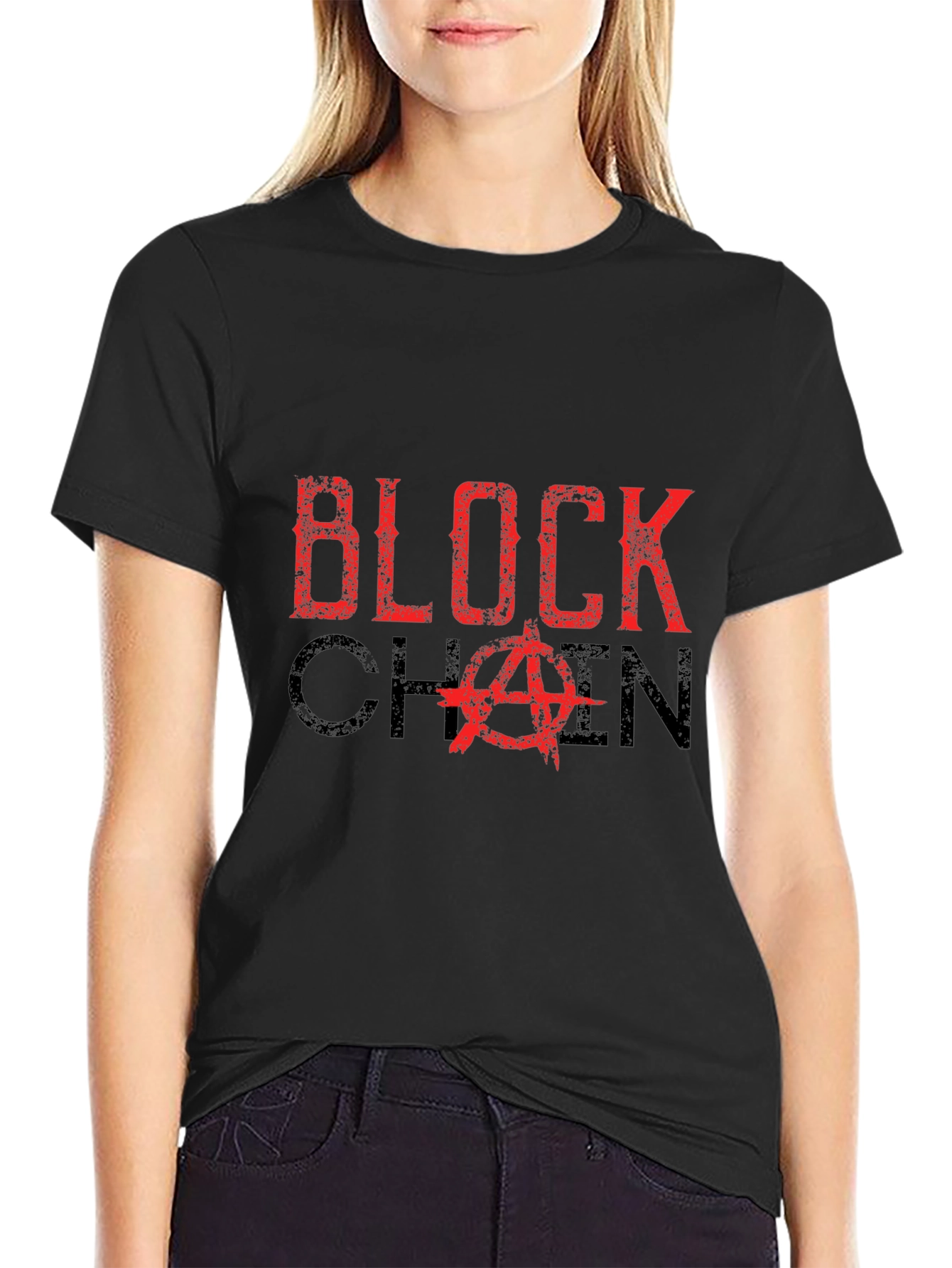 Blockchain Anarchy Graphic Tee - Black Cotton T-Shirt