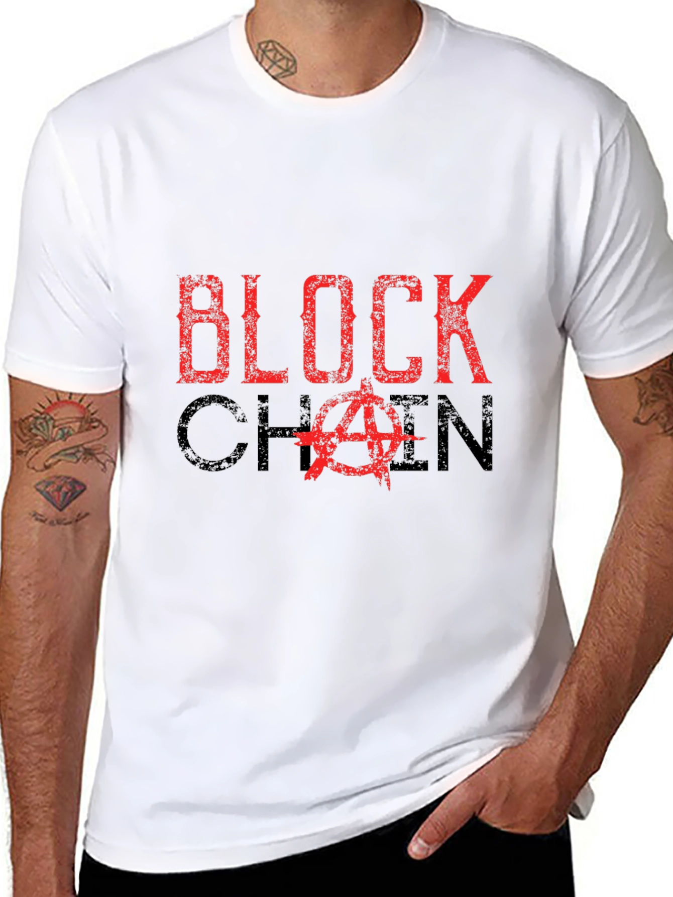 Blockchain Anarchy Graphic Tee - Black Cotton T-Shirt