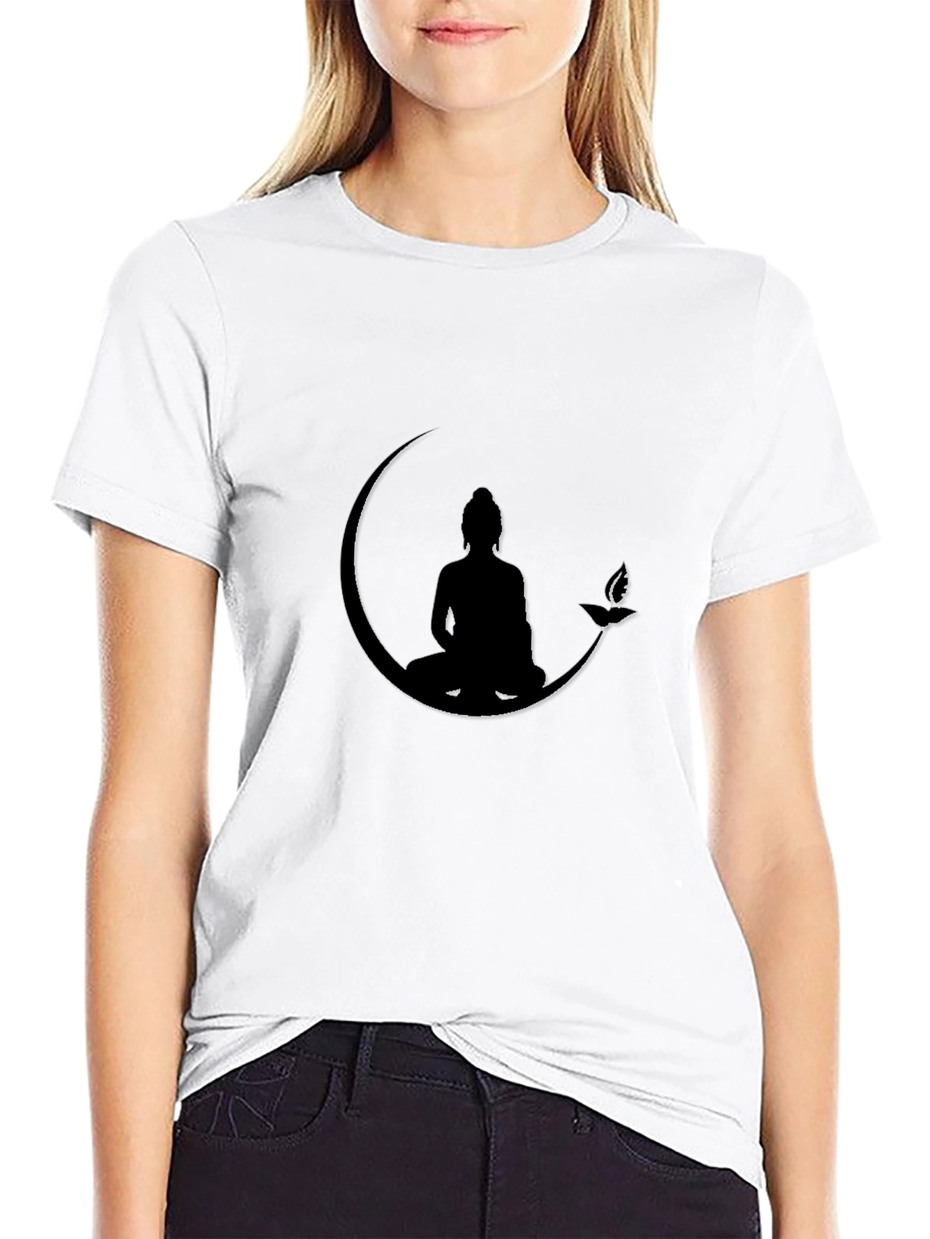 Buddha Moon Graphic Tee - Black