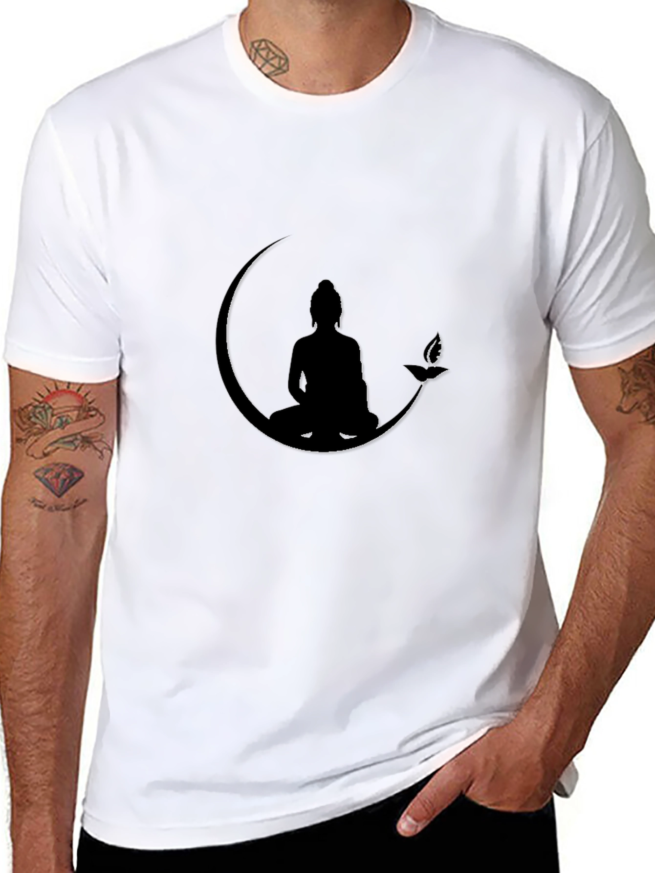 Buddha Moon Graphic Tee - Black