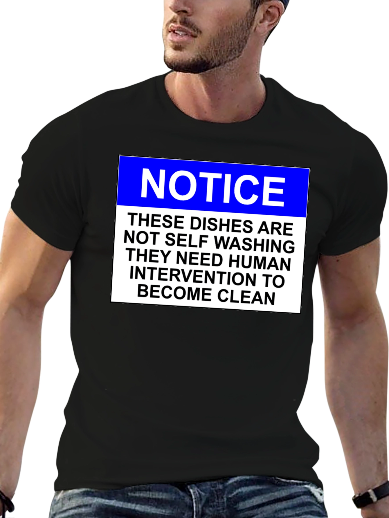 Funny Dishwashing T-Shirt: Notice - Human Intervention Required