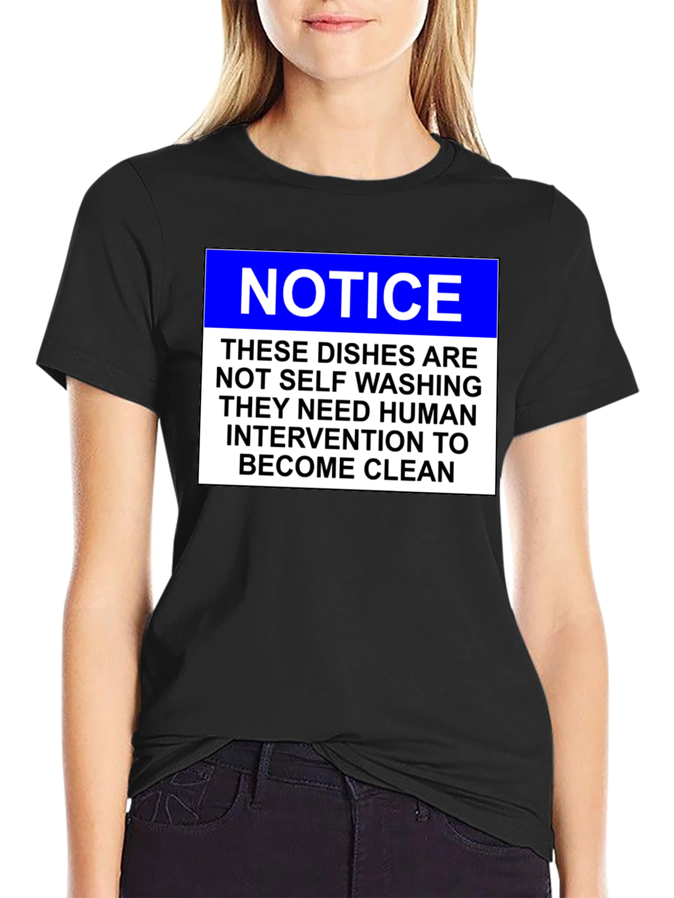 Funny Dishwashing T-Shirt: Notice - Human Intervention Required
