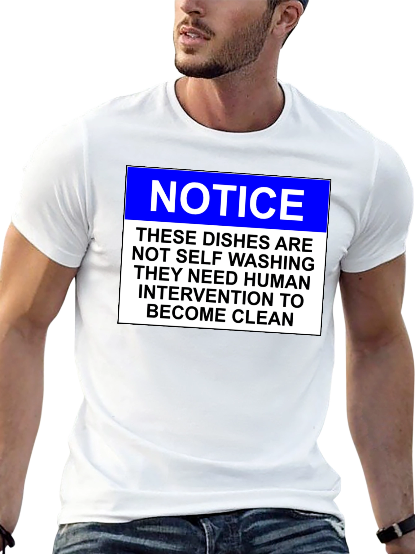 Funny Dishwashing T-Shirt: Notice - Human Intervention Required