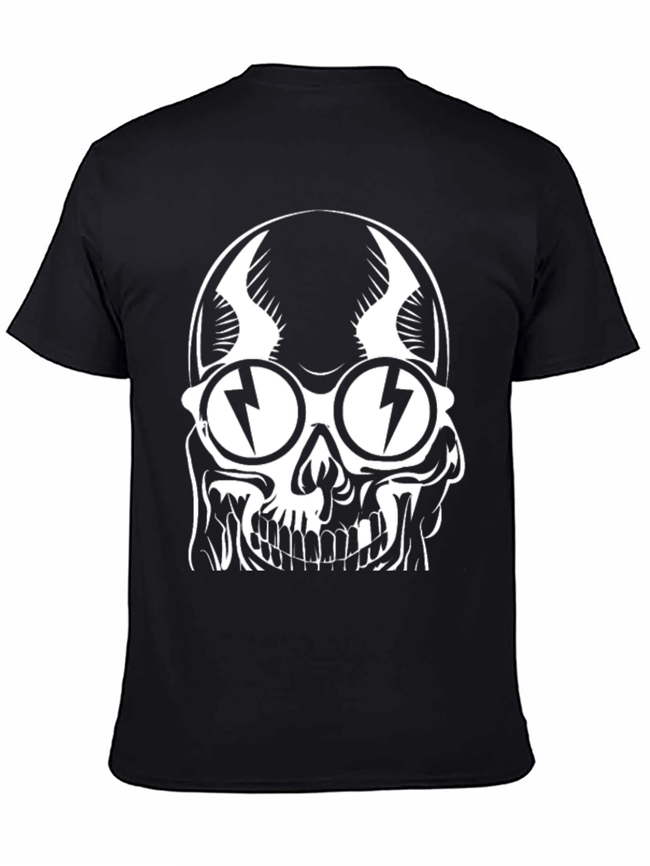 Skull with Lightning Glasses Graphic T-Shirt