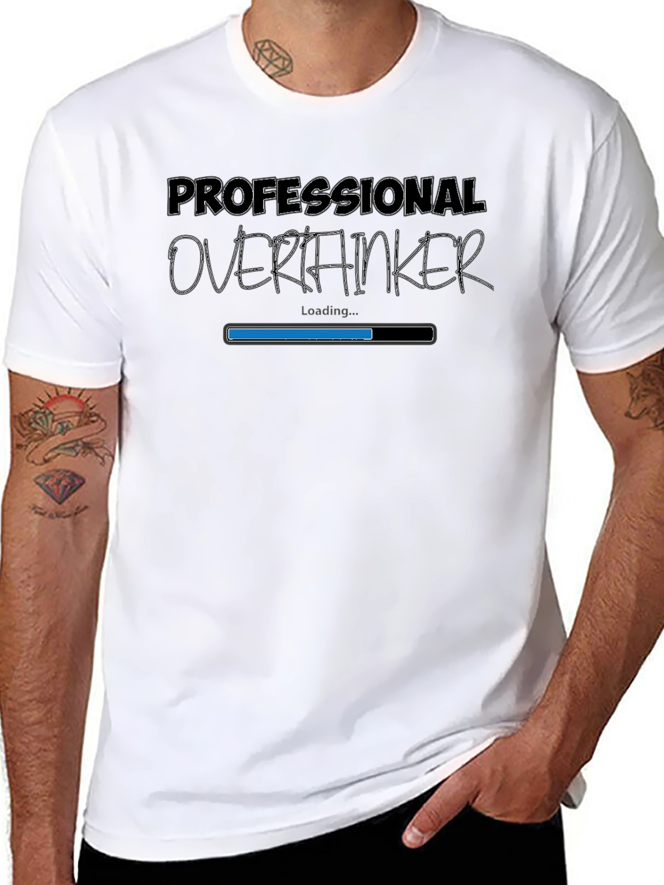 Professional Overthinker T-Shirt - Loading Bar Design