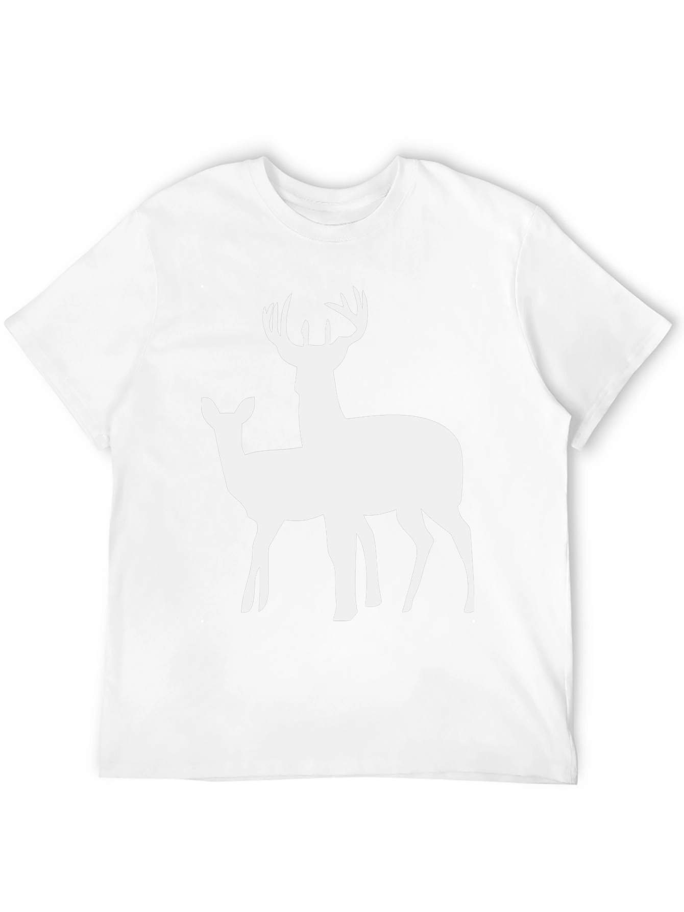 Deer Graphic Tee - Black Cotton Casual Shirt