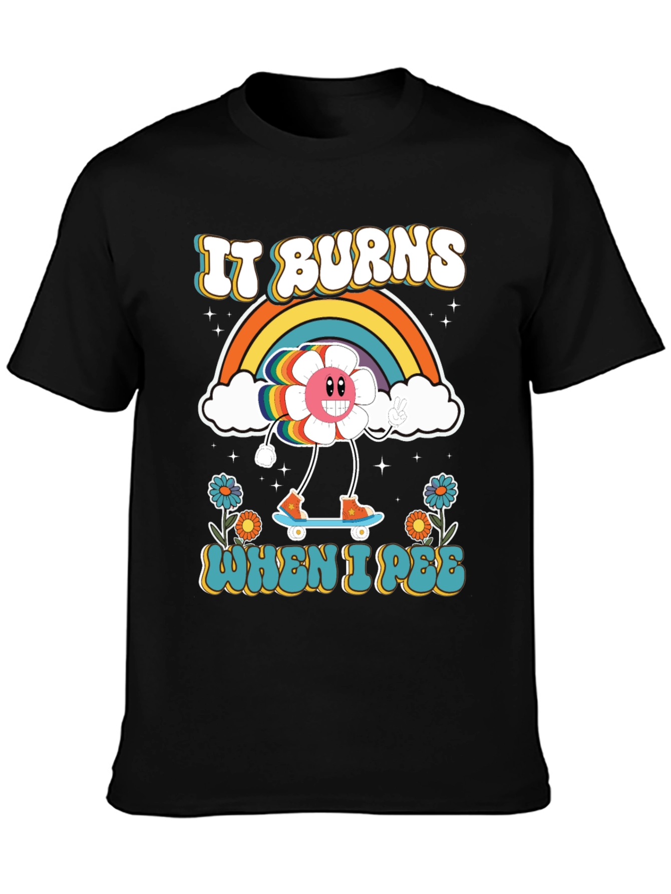 Funny Retro It Burns When I Pee Graphic Tee