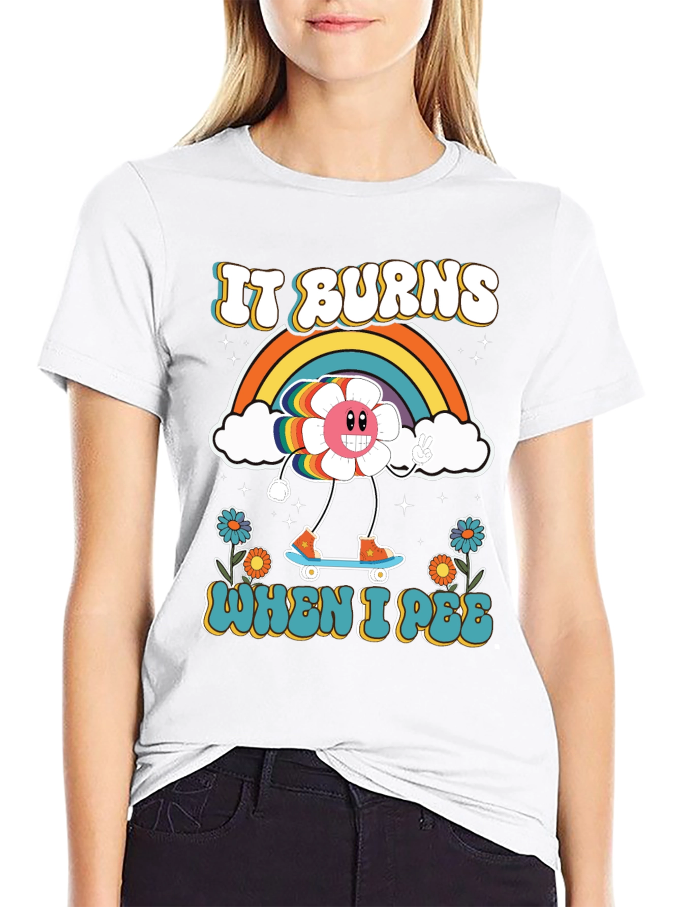 Funny Retro It Burns When I Pee Graphic Tee