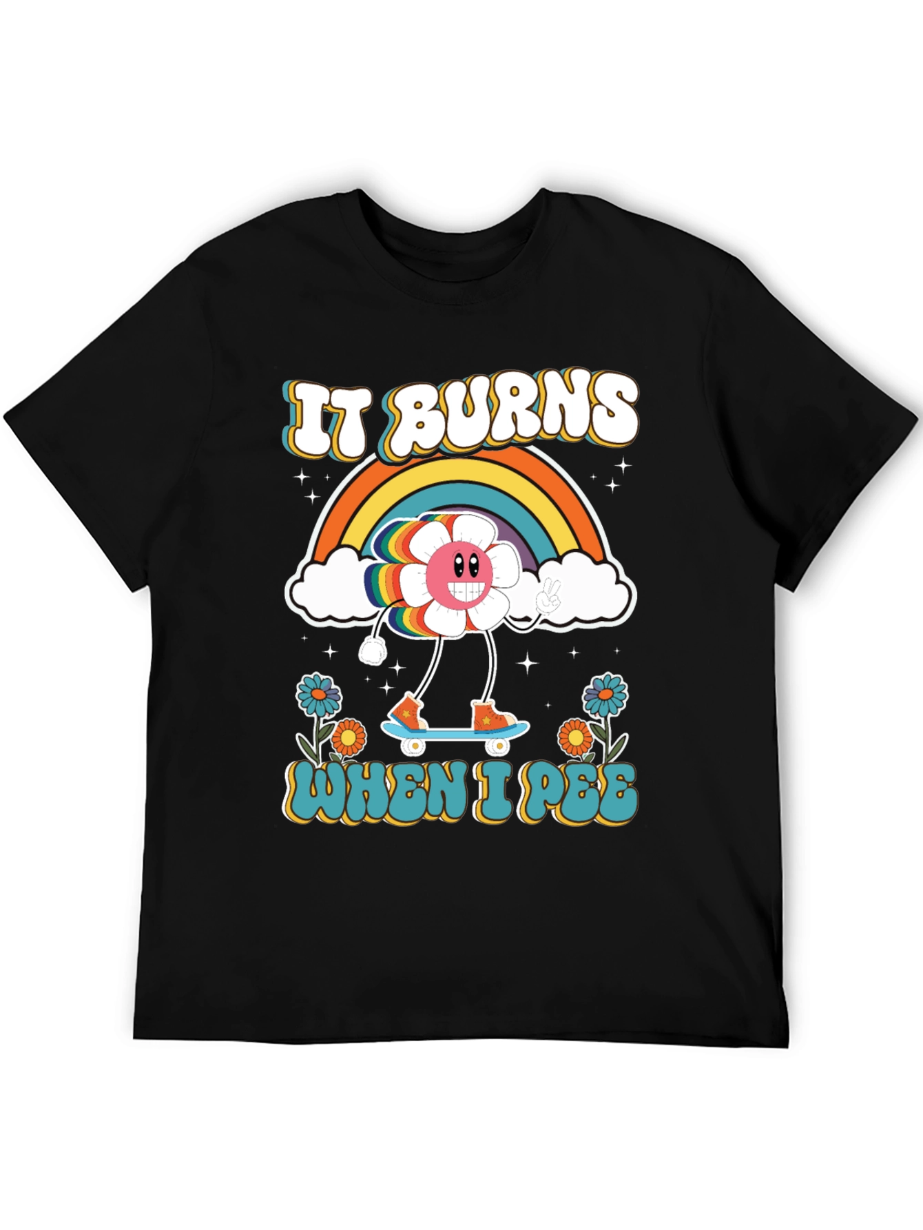 Funny Retro It Burns When I Pee Graphic Tee