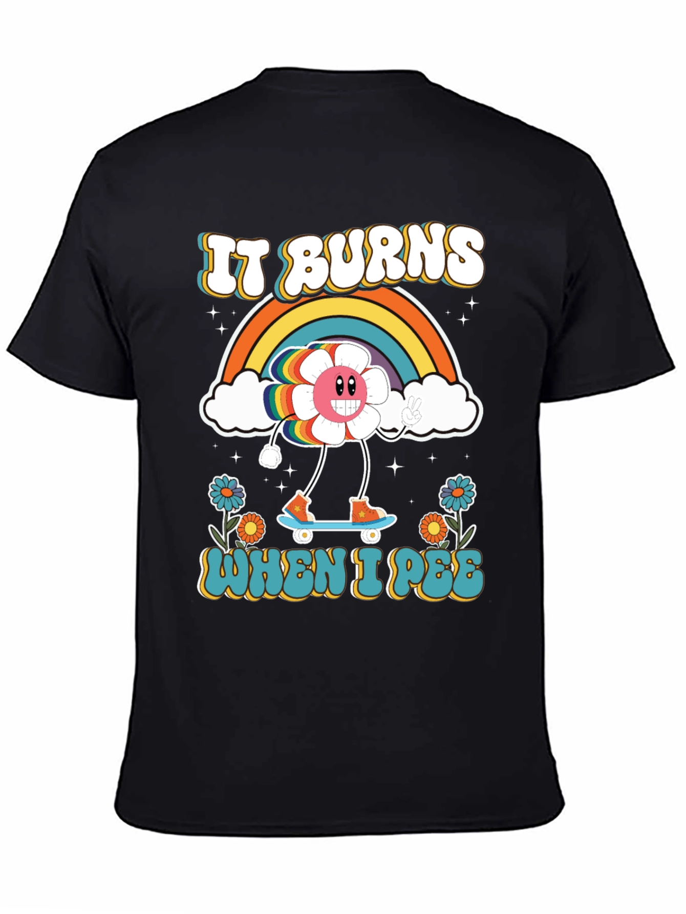 Funny Retro It Burns When I Pee Graphic Tee