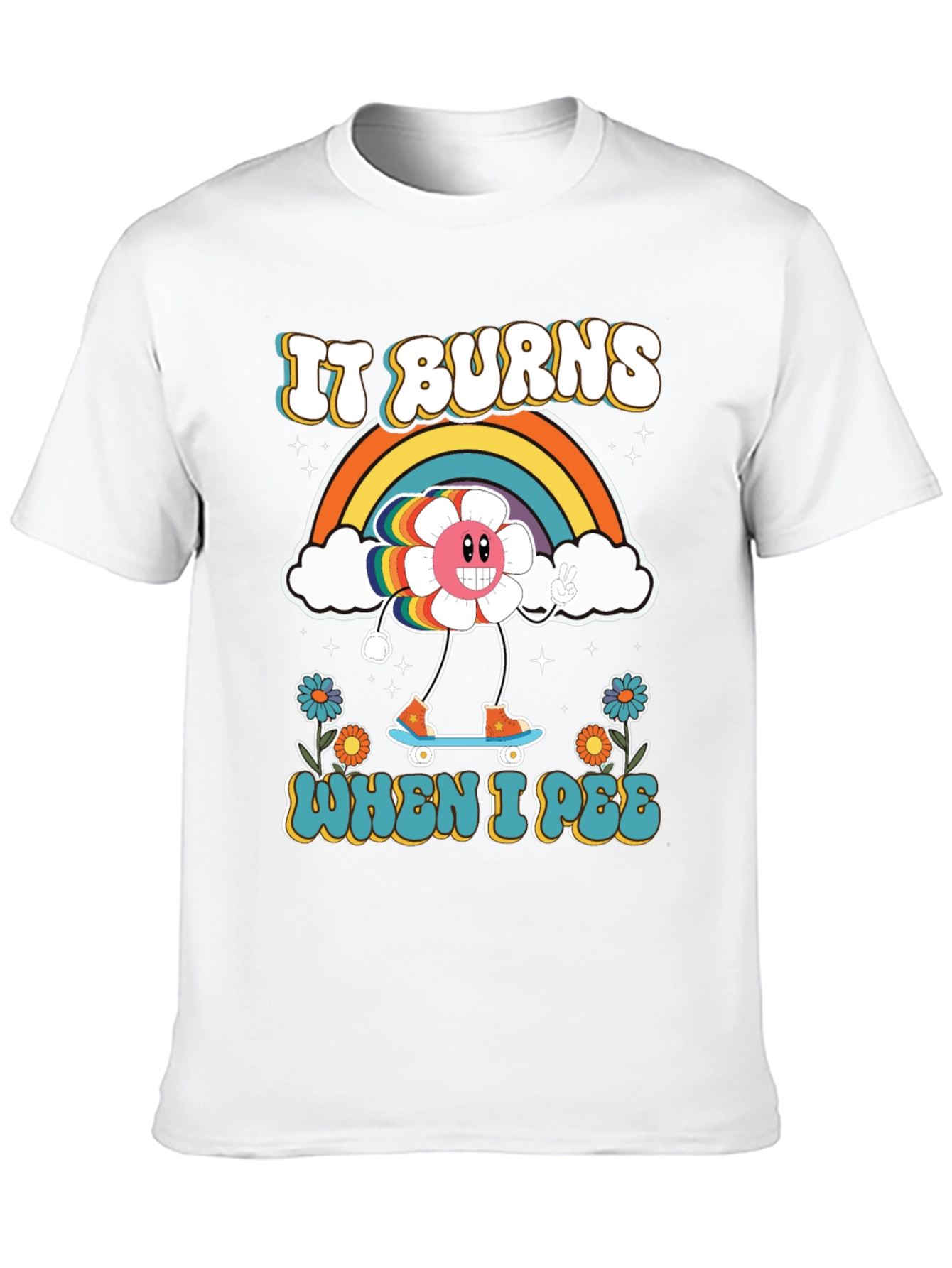 Funny Retro It Burns When I Pee Graphic Tee