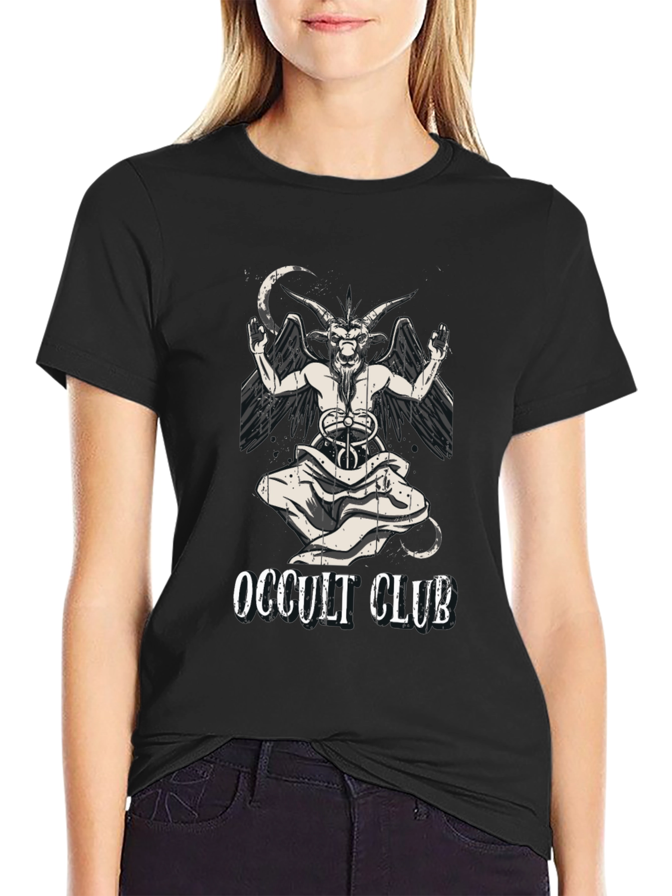 Occult Club Graphic T-Shirt - Baphomet Design
