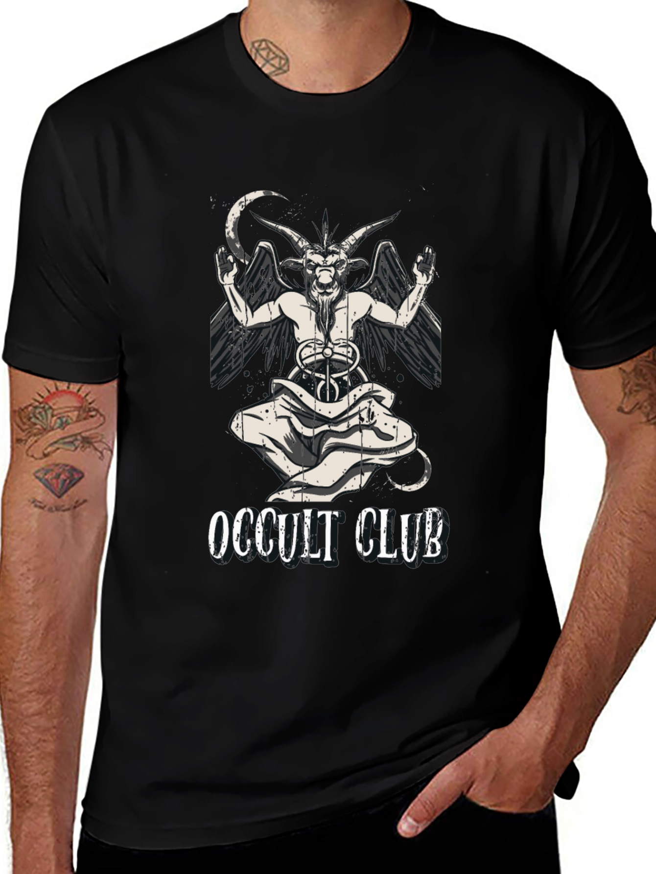 Occult Club Graphic T-Shirt - Baphomet Design
