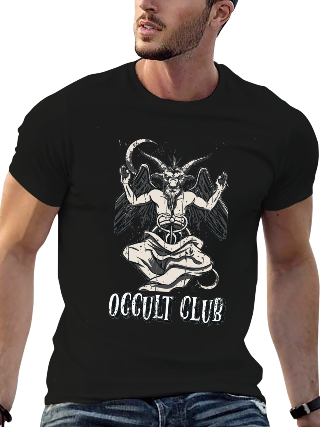 Occult Club Graphic T-Shirt - Baphomet Design