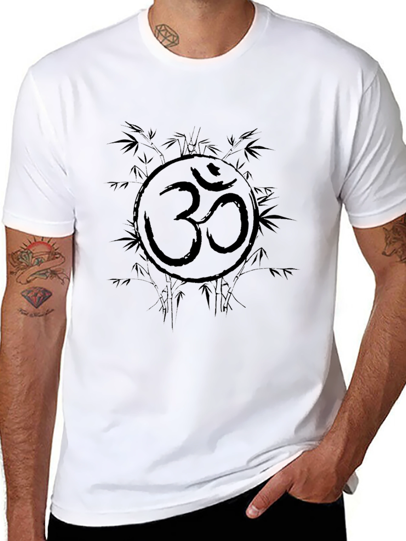 Om Symbol Black Graphic Tee - Meditative Style