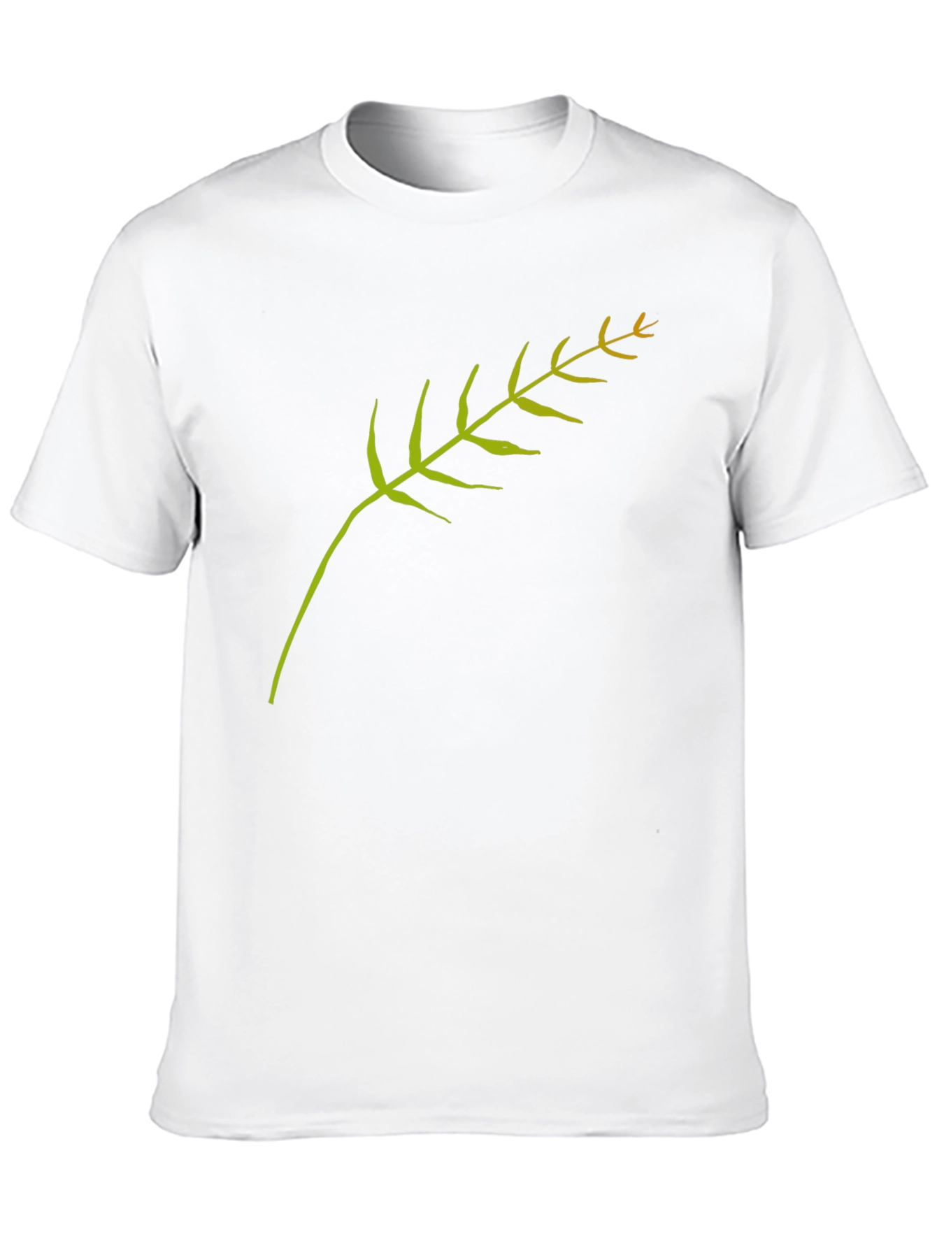 Minimalist Wheat Stalk Graphic Black T-Shirt