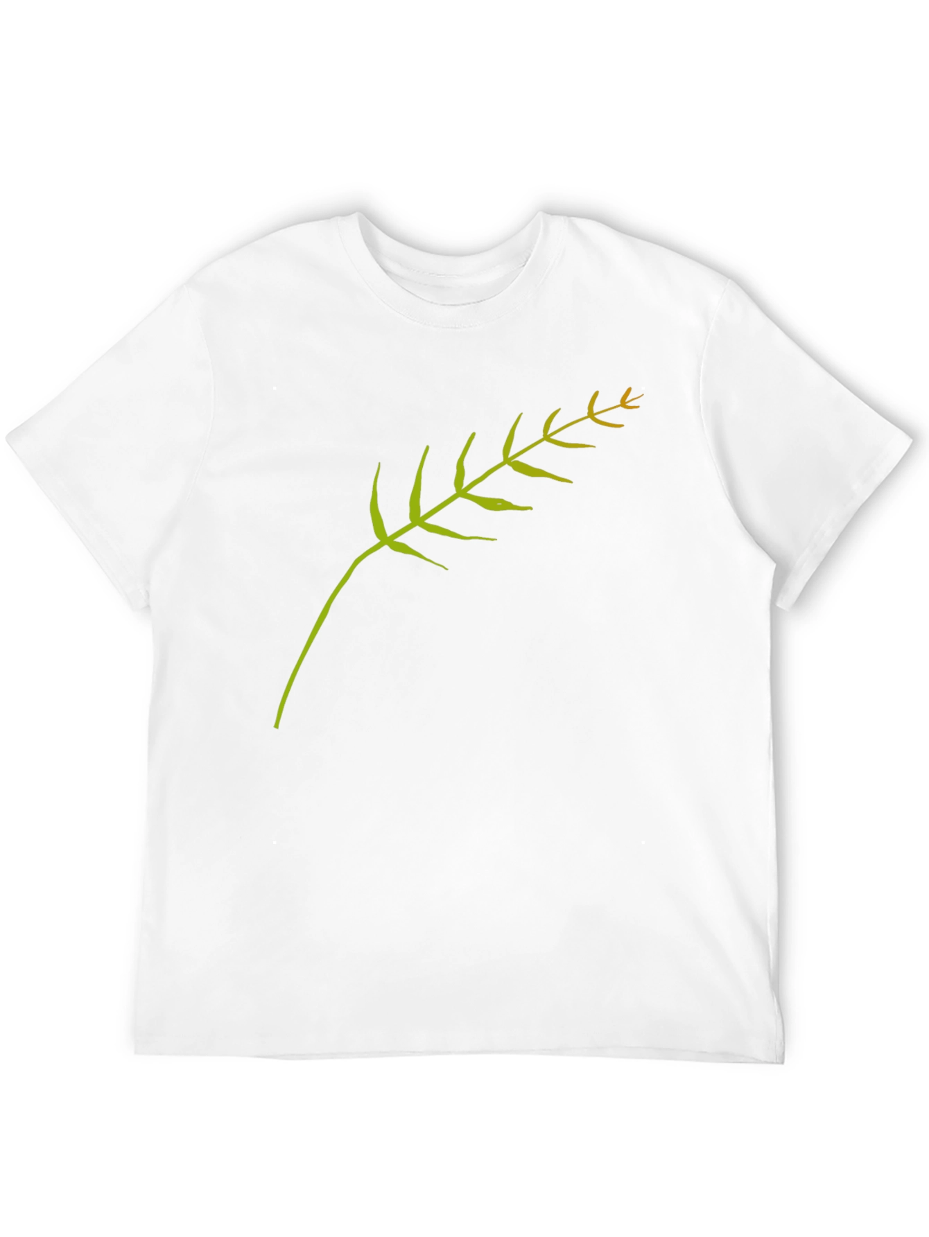 Minimalist Wheat Stalk Graphic Black T-Shirt