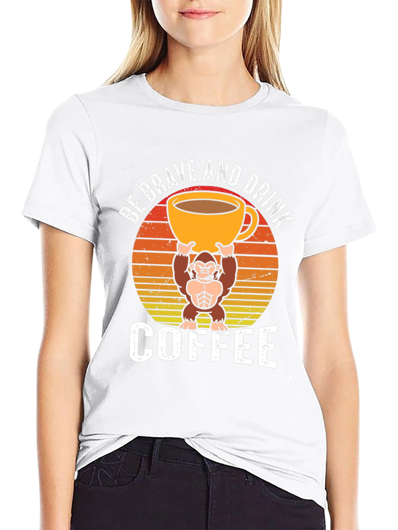 Be Brave and Drink Coffee Graphic T-Shirt