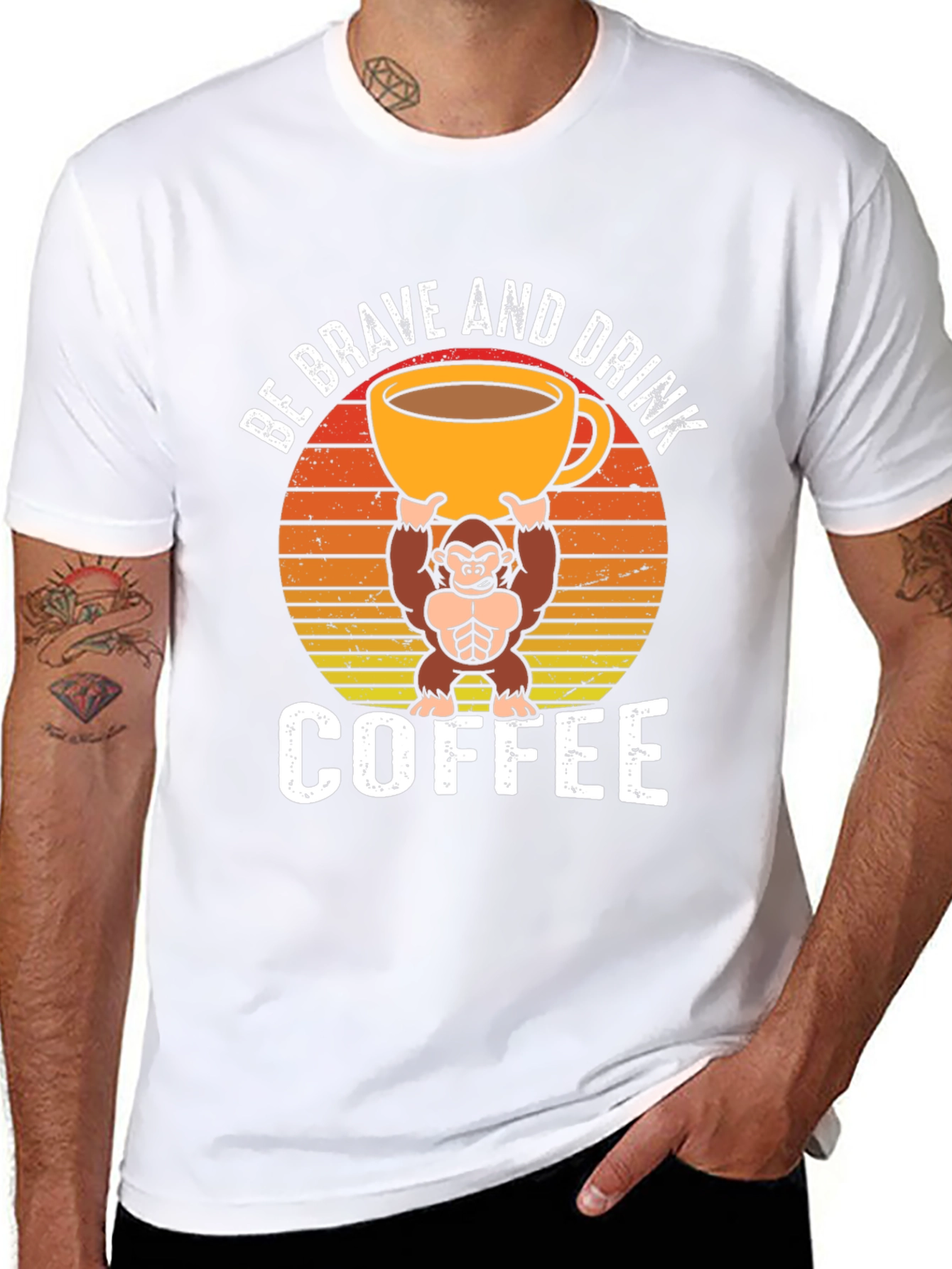Be Brave and Drink Coffee Graphic T-Shirt