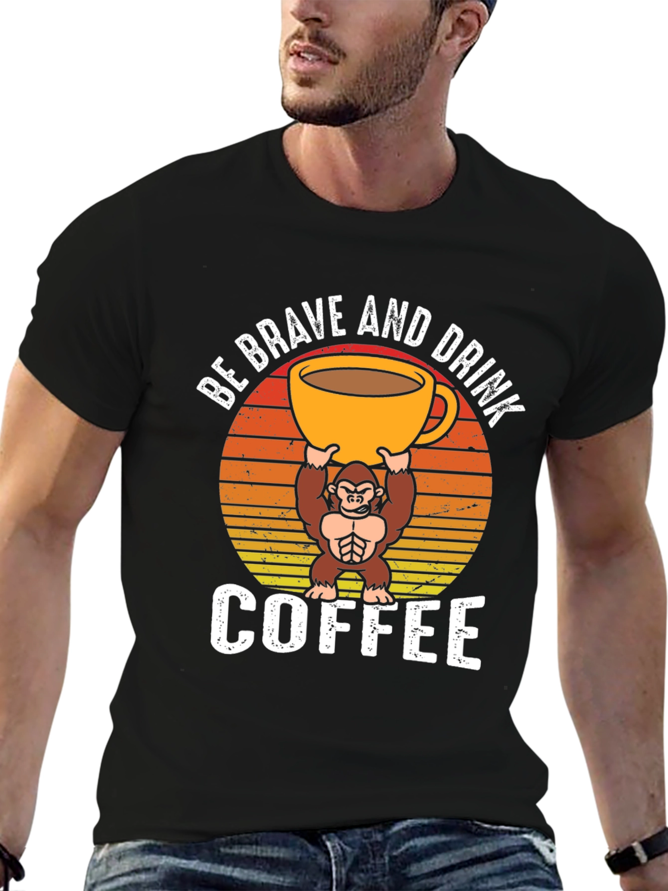 Be Brave and Drink Coffee Graphic T-Shirt