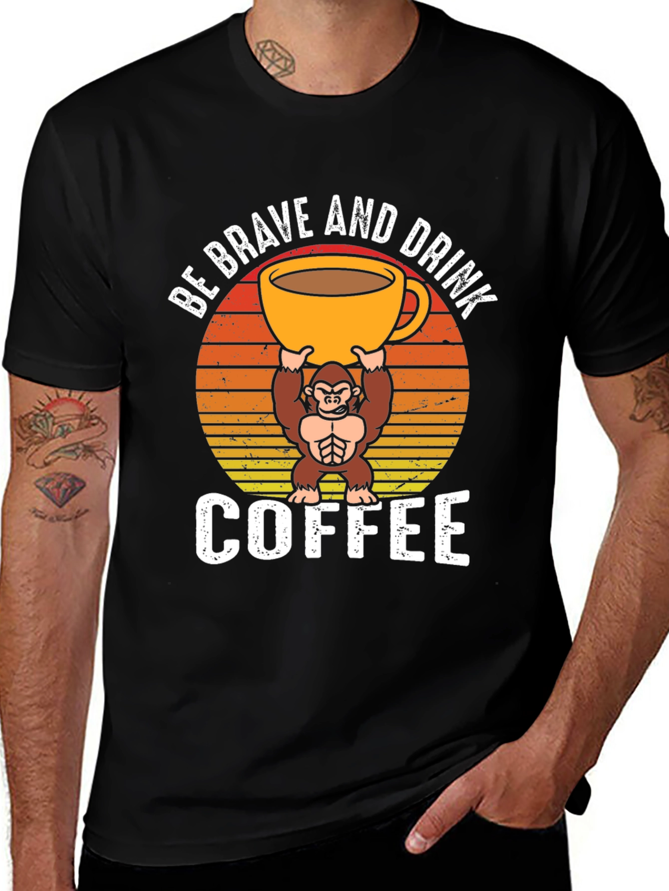 Be Brave and Drink Coffee Graphic T-Shirt